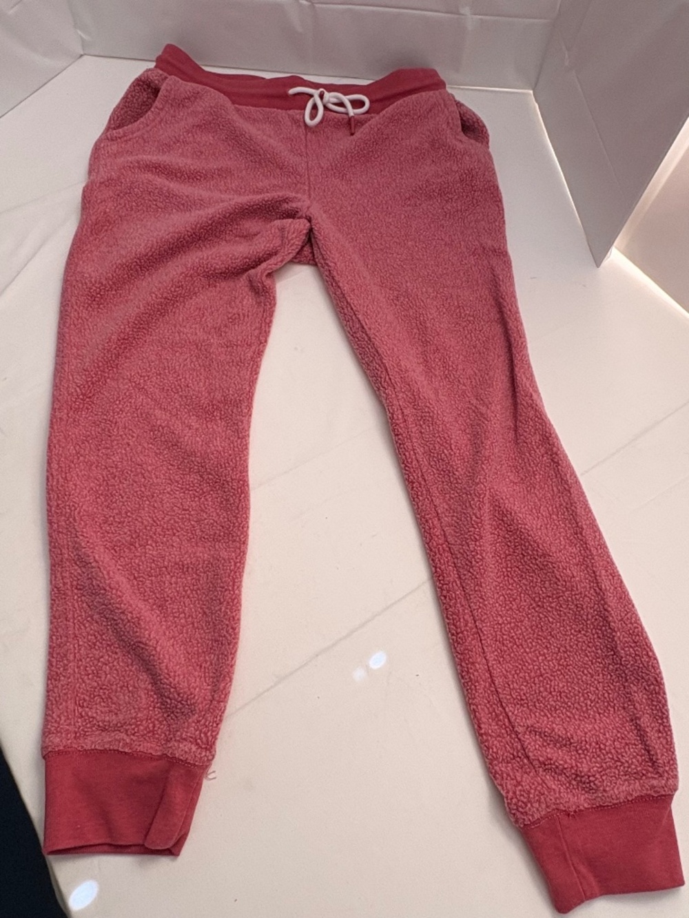 Member's Mark Pink Reverse Fleece Joggers Womens Size M Soft Cozy Sweatpants